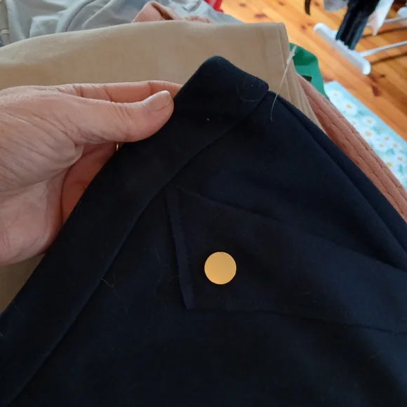 Catherine Malandrino Navy Pencil Skirt with Gold Zip - Picture 3 of 4